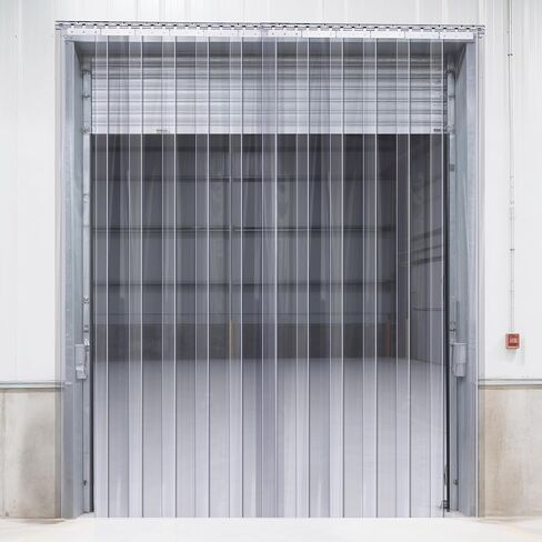 VEVOR PVC Strip Curtain, 96" Height x 96" Width, 0.08 Inch Thickness, 16PCS Clear PVC Strip Door Curtains with 50% Overlap, Freezer Curtain for Warehouses, Walk in Freezers, Coolers in Kuwait