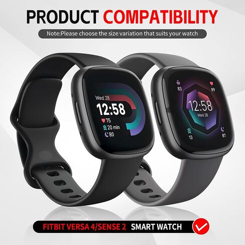Suoman 2 Packs for Fitbit Sense 2 /Versa 4 Privacy Screen Protector Case, Tempered Glass Full Around Protective Screen, Full Cover Bumper for Fitbit Sense 2/Versa 4 Smartwatch (Clear+Clear) in Saudi Arabia