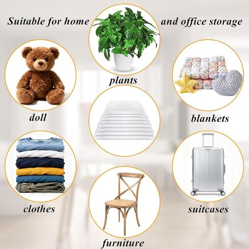 Tebery 20 Pcs Extra Large Plastic Storage Bags, Clear Dustproof Furniture Luggage Covers for Moving, Reusable Heavy Duty Storage Moving Bags for Chair Clothes Suitcase, 4 Size in Kuwait