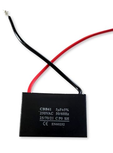 مكثف مروحة السقف CBB61 5 فائق التوهج 2 سلك 250 فولت - قطعة بديلة مدمجة 37 × 24 × 13 مم لمراوح السقف in Kuwait
