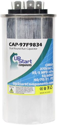3 قطع بديلة لمكثف التشغيل الدائري المزدوج 35/5 MFD 370 فولت لـ Supco CD35/5X370R - CAP-97F9834، العلامة التجارية لمكونات UpStart in Kuwait