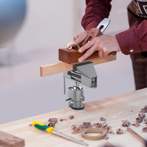 Table Vise,2 in 1 Universal Rotate 360° Work Clamp-On Vise,Table Vice with Electric Drill/Grinder Holder for Woodworking, Drilling, Sawing, Jewelry Making,Metal Working and DIY (3'') in Kuwait