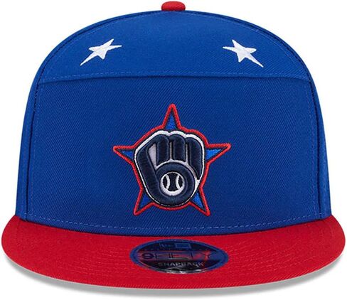 New Era Milwaukee Brewers 9FIFTY 2025 All-Star Game Workout Side Patch Snapback Cap, Hat Blue Red in Kuwait