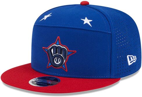 New Era Milwaukee Brewers 9FIFTY 2025 All-Star Game Workout Side Patch Snapback Cap, Hat Blue Red in Kuwait
