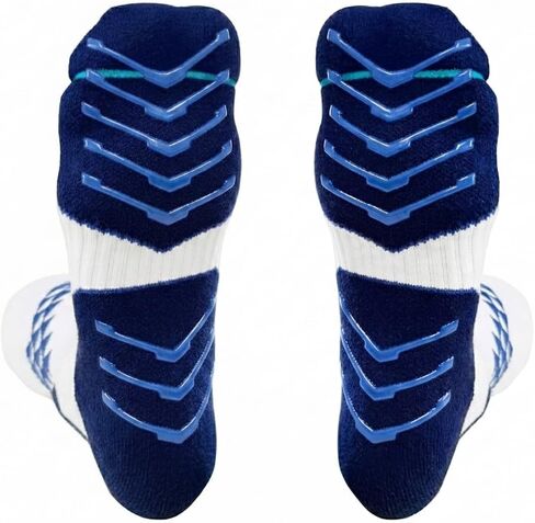 1 Pair Pro Soccer Grip Socks for Men - 3D Non Slip Silicone Grips, Arch Compression, Cushioned Crew Socks for Football, Basketball, Tennis, Pickleball, Gym Workout, Training. One Size Fits Most in Kuwait