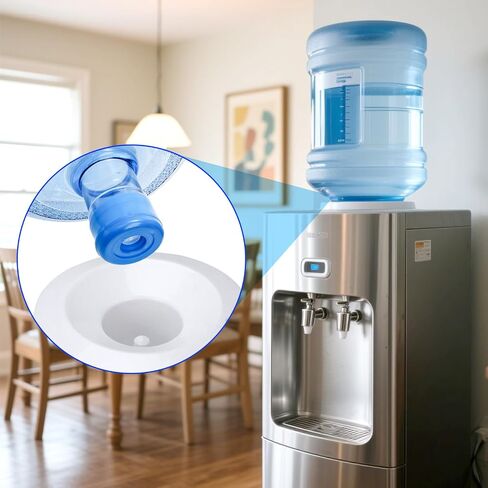 Jucoan 100 Pack Water Bottle Caps, 55mm 3&5 Gallon Non Spill Water Jug Caps, Replacement Snap On Caps for Water Dispenser Jugs, Includes 1 Wood Stick for Easy Remove in Kuwait