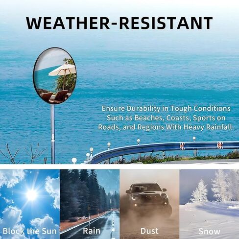 2 Pack 30 Inch Convex Traffic Mirror, Safety Security Corner Mirrors | Wide Angle Driveway Mirror with Black Frame, Adjustable Bracket for Garage, Parking Lot, Warehouse and Road Corners in Kuwait