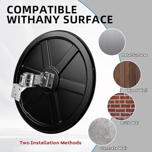 2 Pack 30 Inch Convex Traffic Mirror, Safety Security Corner Mirrors | Wide Angle Driveway Mirror with Black Frame, Adjustable Bracket for Garage, Parking Lot, Warehouse and Road Corners in Kuwait