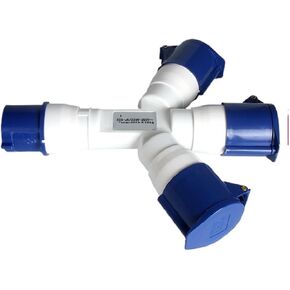 Industrial Plug Y-Type Multifunctional Three-Way Branch Socket Waterproof Non-Explosion-Proof 220v380 Four-Hole 32A16(Threeinoneout(tee3core32A)) in Kuwait