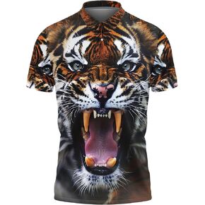 قمصان بولو Tiger Lovers للرجال - قمصان بولو رجالي Mighty Tiger بأكمام قصيرة سلسلة 39 in Kuwait