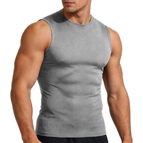Mens Sleeveless Workout Tank Top Quick Dry Athletic Gym Shirt Breathable Muscle Training Running Vest in Kuwait