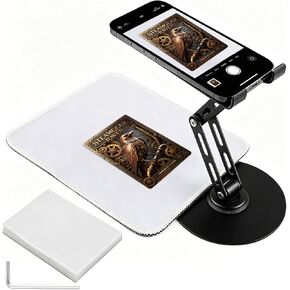 Foldable Trading Card Scanner Stand, Carbon Steel Phone Holder with Scanning Pad and 100 Standard Sleeves, for Sleeved/Unsleeved Collectible Cards, Compatible with iOS and Android in Saudi Arabia