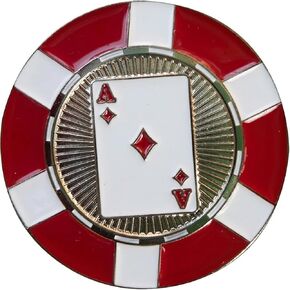 علامة كرة البوكر من Ace of Diamonds - علامة كرة جولف معدنية لوضع علامة جولف على شكل كازينو مضحك باللون الأخضر، علامة كرة محاذاة للرجال والنساء in Kuwait