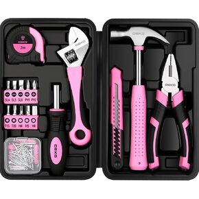 DEKOPRO 86PCS Pink Tool Set Household DIY Tool Kit for Women with Storage Toolbox, Small Compact Hand Tool Box Set for Home Use, DIY, Apartment, Office & Home Repair in Saudi Arabia
