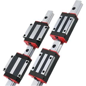 Linear Guide Rails 2 pcs HGR20 + 4 pcs HGH20CA / HGW20CC /HGH20HA/ HGW20HC Carriages for Computerized Numerical Control Router 3D Printer(2 Rails 4 HGH20HA,600mm) in Kuwait