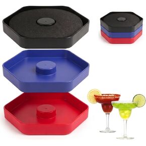 Margarita Salt Rimmer Set of 3, Bar Glass Rimmer for Cocktails Drinks, Drink Salt and Sugar Rimmer Tray, Bar Tool Accessories in Kuwait