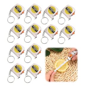 12 Pcs Mini Tape Measure Keychain, 3ft Retractable Bulk | Dual scale steel pocket measuring tape with slide lock for sewing, fabric, craft, home, DIY, travel, and everyday measuring in Saudi Arabia
