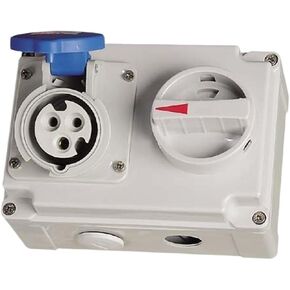 Industrial Waterproof Mechanical Interlock with Switch Socket 4 Holes 16A Three-Phase Four-Wire Combination IP44(CF-7275) in Kuwait