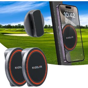 2-Pack Alloy Magnetic Golf Cart Phone Mount with N52 Magnets, Golf Accessories Compatible with MagSafe iPhone 16 Pro Max Plus 15 14 13 12 Mini Fits EZGO Yamaha Club Car Icon, Coolest Golf Gift in Kuwait