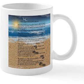 CafePress Footprints In The Sand Mugs 11 oz (325 ml) Ceramic Coffee Mug in Kuwait