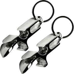Metal Shotgun Bottle Opener - 4 in 1 Shotgun Tool, Can Tab Opener, Bottle Opener, Extremely Durable, Keychain Accessory (Black Metal) Pack of 2 in Kuwait