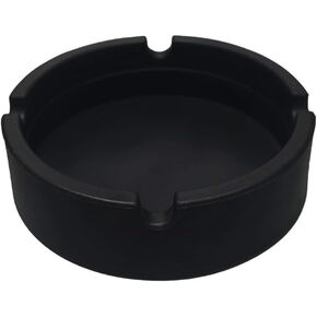 Silicone Ashtray, Round Black, 3.1 Inches Diameter, 0.8 Inches Height in Kuwait