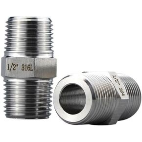1pc 304 High Pressure Hex Nipple Fitting 250bar DN15 to DN10 Male thread Fitting Reducing Plumbing Fittings in Kuwait