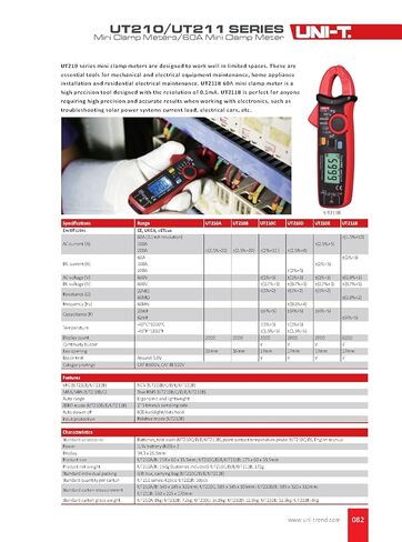 UNI-T UT211B 60A Mini Clamp Meter True RMS Data Retention LCD Backlight VFC Frequency Conversion Function Zero Measurement in Kuwait
