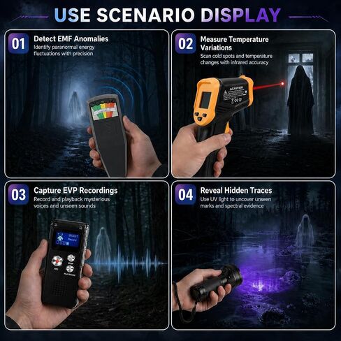 Upgraded Premium 11-Piece Ghost Hunting Kit - EMF Meter, EVP Recorder, Spirit Box & More - Full Paranormal Investigation Set in Kuwait