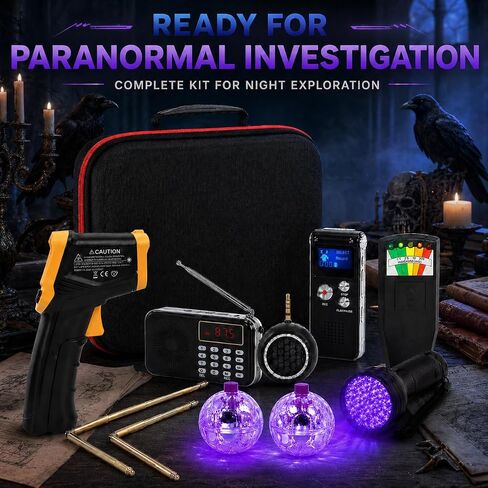 Upgraded Premium 11-Piece Ghost Hunting Kit - EMF Meter, EVP Recorder, Spirit Box & More - Full Paranormal Investigation Set in Kuwait