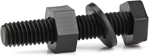 10Pcs Black Nylon Hexagonal Screw Nut Washer Metric Threaded Hex Head Bolt Plastic Insulated Bolts M3 M4 M5 M6 M8 M10 M12(90mm,M8) in Kuwait