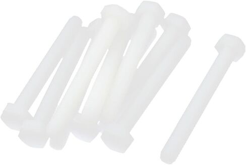10 Pcs Nylon Hex Head Cap Hexagonal Screw M6 x 50mm HOAICH147 in Kuwait