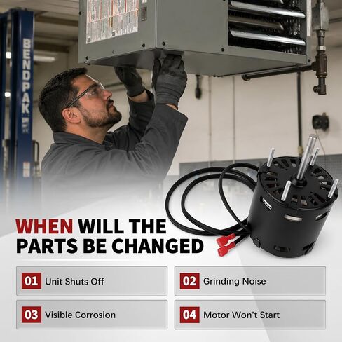 محرك مروحة مناسب لـ Modine Hot Dawg HD30 HD45 HDS30 HDS45 1550 RPM 115V 2.4A استبدال محرك منفاخ سخان المرآب يستبدل 9F10262 9F0102620000 9F10262A0301 in Kuwait