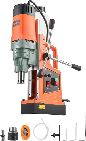VEVOR 1550W Mag Drill Press, 2" Core Drilling Machine, 2922 lbf 0-550 RPM Variable Speed Portable Magnetic Drill, Heavy Duty Metal Hole Cutter for I-Beam Steel Fabrication, Workshop & DIY Work | Drilling Machine for I-Beam Steel Fabrication, Workshop & DI in Saudi Arabia