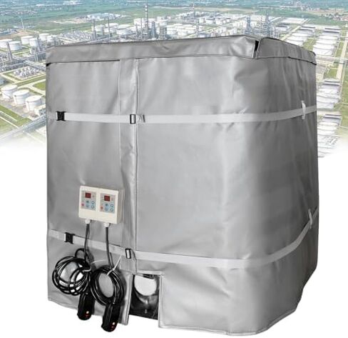 Industrial Grade Drum Heating Blanket 275 Gallon IBC, 4000W Electric Heater, Adjustable Thermal Insulation Wrap for Oil Drum Storage (Gray) in Kuwait