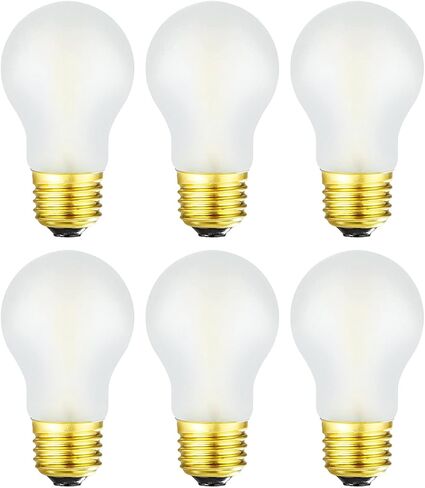 Frosted E26 Edison Bulb A15 Light Bulb 6W Equal 60 watt Light Bulb Dimmable AC120V Warm 2700K E26 Led Bulb for Pendant,Chandeliers,Vanity,Wall sconces Edison Light Bulbs 60 Watt 600lm 6Pack in Kuwait