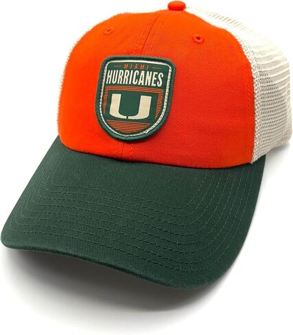 Officially Licensed University Miami Hat Classic Relaxed Fit Hurricanes Team Logo Adjustable Mesh Trucker Snapback Baseball Sports Cap in Kuwait