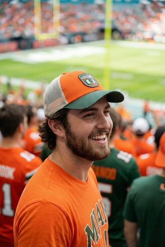 Officially Licensed University Miami Hat Classic Relaxed Fit Hurricanes Team Logo Adjustable Mesh Trucker Snapback Baseball Sports Cap in Kuwait