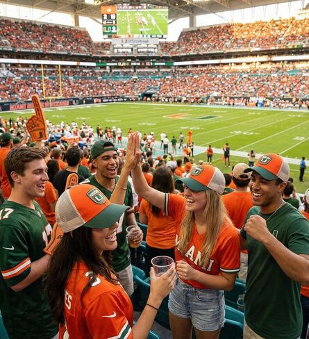 Officially Licensed University Miami Hat Classic Relaxed Fit Hurricanes Team Logo Adjustable Mesh Trucker Snapback Baseball Sports Cap in Kuwait