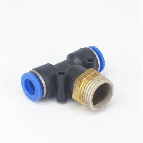 5pc 1/2" male to Fit Tube O/D 10mm Pneumatic Tee 3 Way Push In Connector Union Quick Release Air Fitting Plumbing in Kuwait