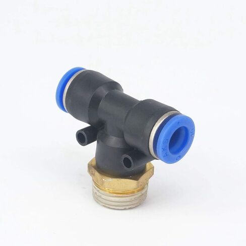 5pc 1/2" male to Fit Tube O/D 10mm Pneumatic Tee 3 Way Push In Connector Union Quick Release Air Fitting Plumbing in Kuwait
