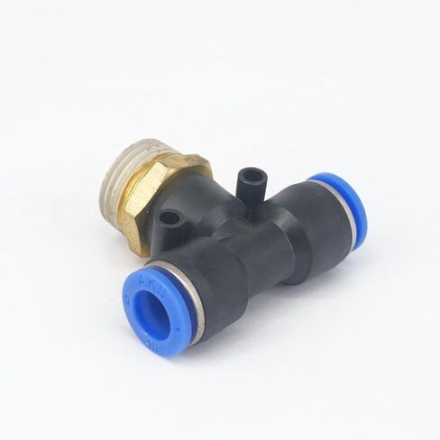 5pc 1/2" male to Fit Tube O/D 10mm Pneumatic Tee 3 Way Push In Connector Union Quick Release Air Fitting Plumbing in Kuwait
