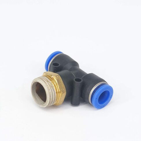 5pc 1/2" male to Fit Tube O/D 10mm Pneumatic Tee 3 Way Push In Connector Union Quick Release Air Fitting Plumbing in Kuwait