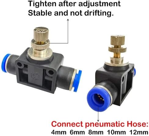 6PCS LSA8 8mm To 8mm Push In Quick Connector Air Pneumatic Speed Controller in Saudi Arabia