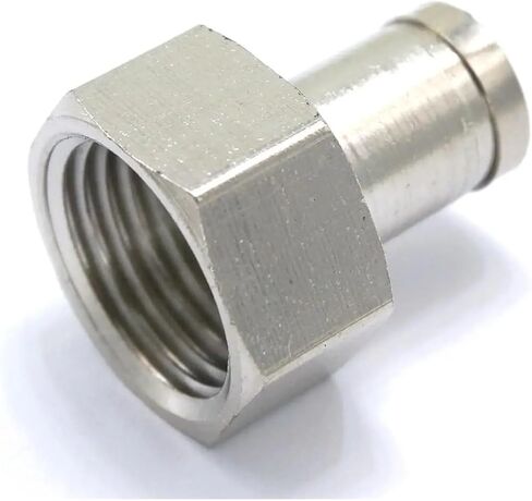 Pneumatic Nickel Brass Push In Connector Union Quick Release Air Fitting Plumbing 1/2" Female to Fit Tube O/D 8mm in Kuwait