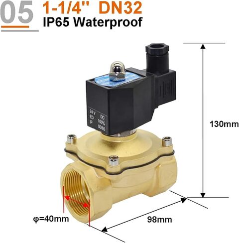 1-1/4 Inch Normally Closed Solenoid Valve 220V 110V 24V 12V Brass 1Pcs(24VAC) in Kuwait