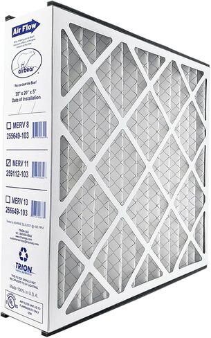 فلتر هواء HVAC مطوي بقطر 20 × 20 × 5 MERV 11 (عبوة من قطعتين) (الحجم الفعلي: 19.75 × 20.75 × 4.94 بوصة) متوافق مع الجزء رقم: 259112-103 in Kuwait