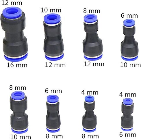 Garden Plumbing Garden Irrigation Non-Slip Lock Straight Quick Coupling 4/6/8/10/12/16mm Interface Sprayer Nozzle Water Pipe Joint 10pcs (Color : Silver) Plumbing Fittings in Kuwait