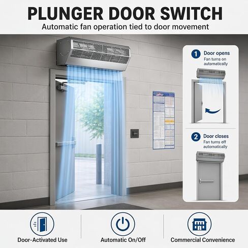 Air Curtain 36" – Stainless Steel Commercial Air Curtain with Plunger Door Switch, 120V Surface Mounted Air Door for Drive-Thru Windows, Entrances, Walk-In Coolers, and Concession Stands in Kuwait
