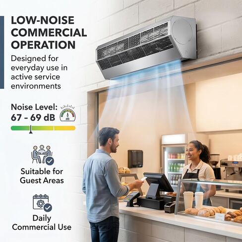Air Curtain 36" – Stainless Steel Commercial Air Curtain with Plunger Door Switch, 120V Surface Mounted Air Door for Drive-Thru Windows, Entrances, Walk-In Coolers, and Concession Stands in Kuwait
